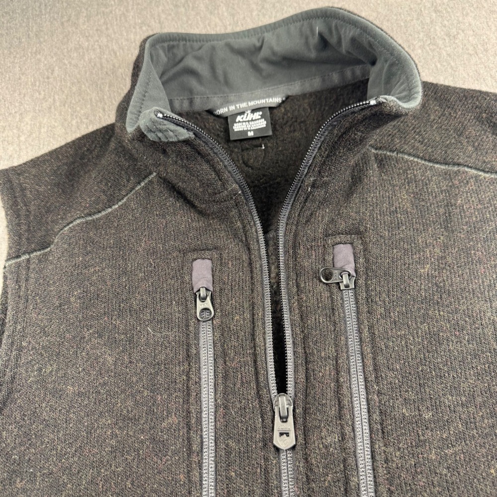 Kuhl Interceptr Vest Mens Medium Charcoal Gray Full Zip Fleece Hiking Outdoor